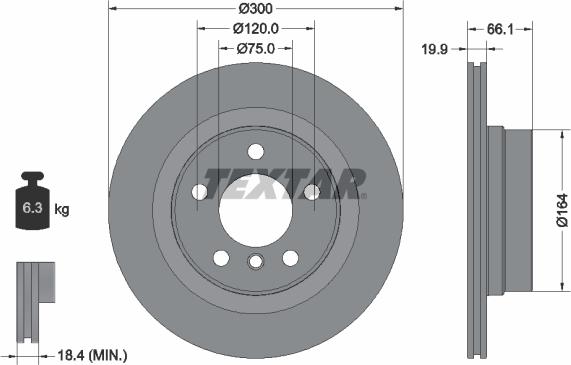 Textar 92257203 - Спирачен диск vvparts.bg