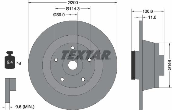 Textar 92269603 - Спирачен диск vvparts.bg