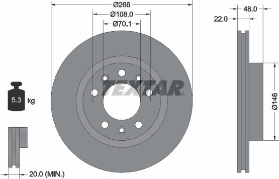 Textar 92269003 - Спирачен диск vvparts.bg