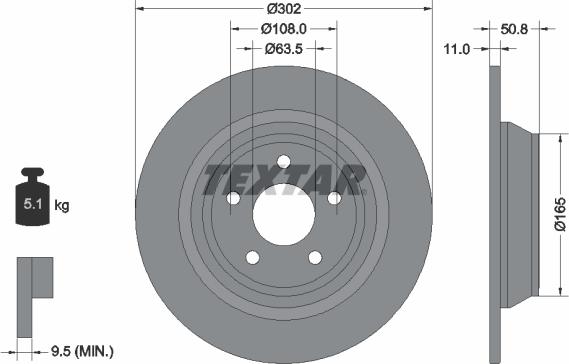 Textar 92268703 - Спирачен диск vvparts.bg