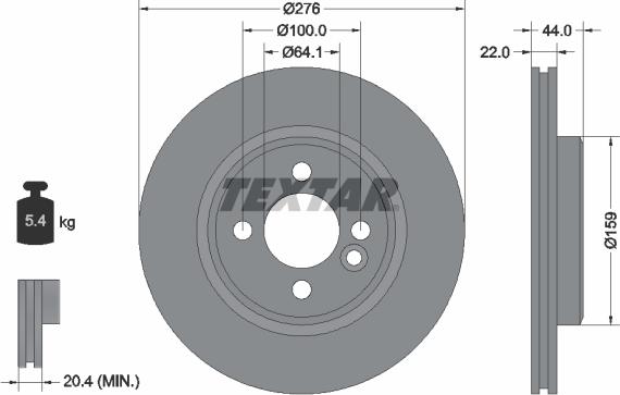 Textar 92262405 - Спирачен диск vvparts.bg