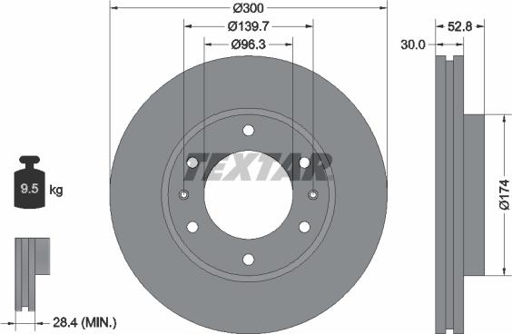 Textar 92203800 - Спирачен диск vvparts.bg