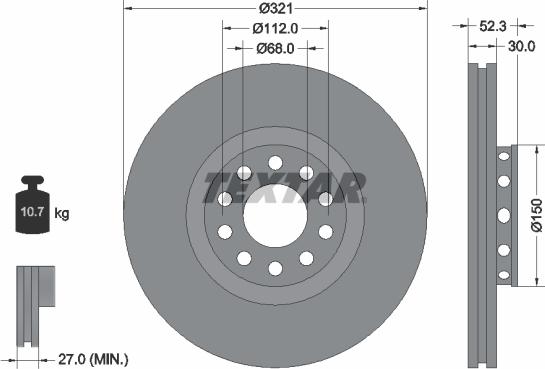 Textar 92207405 - Спирачен диск vvparts.bg