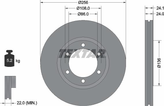 Textar 92289003 - Спирачен диск vvparts.bg