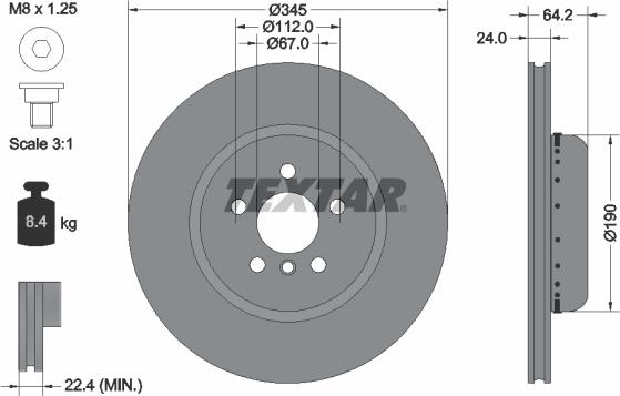 Textar 92288625 - Спирачен диск vvparts.bg