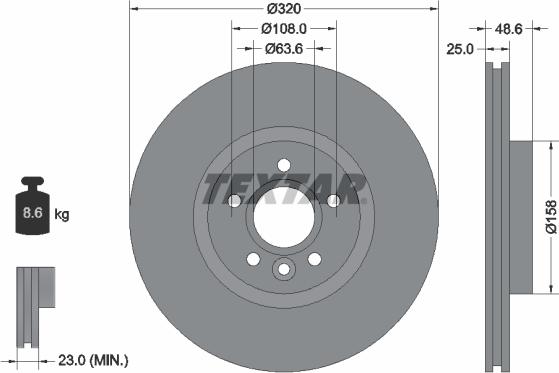 Textar 92282105 - Спирачен диск vvparts.bg