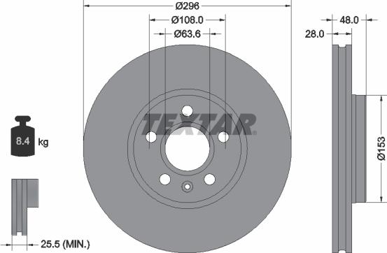 Textar 92287505 - Спирачен диск vvparts.bg