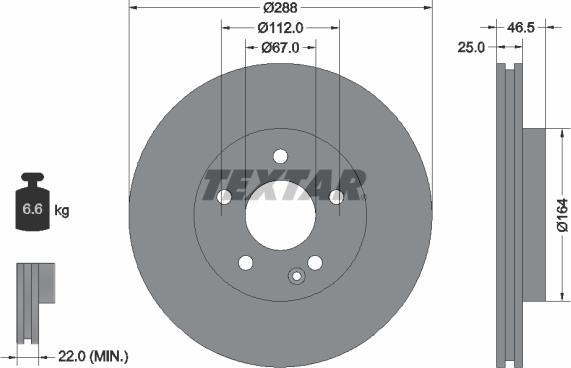 Textar 92287705 - Спирачен диск vvparts.bg