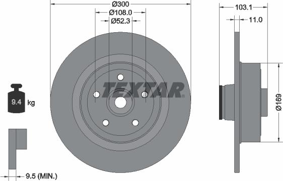 Textar 92239600 - Спирачен диск vvparts.bg