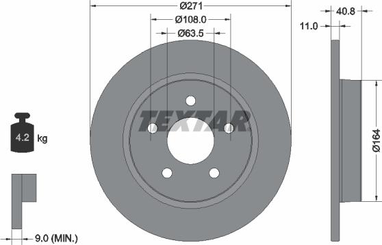 Textar 92239003 - Спирачен диск vvparts.bg