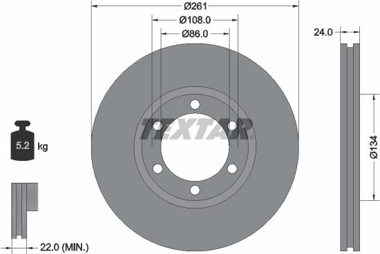 Textar 92234700 - Спирачен диск vvparts.bg