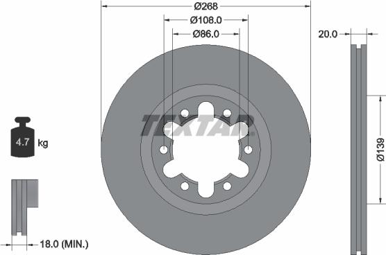 Textar 92235900 - Спирачен диск vvparts.bg