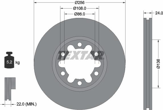 Textar 92236300 - Спирачен диск vvparts.bg