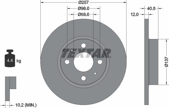 Textar 92236703 - Спирачен диск vvparts.bg