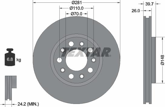 Textar 92230103 - Спирачен диск vvparts.bg