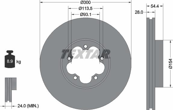 Textar 92231500 - Спирачен диск vvparts.bg