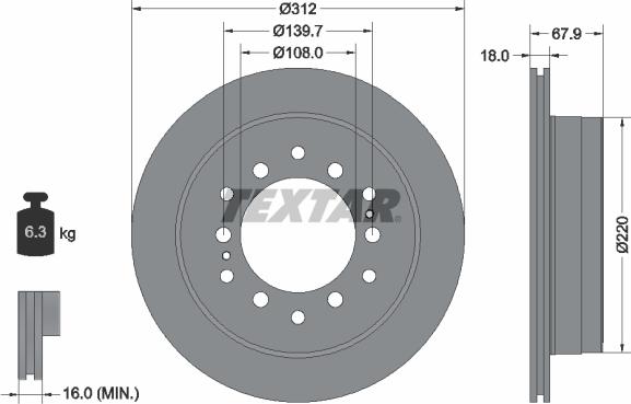 Textar 92231003 - Спирачен диск vvparts.bg