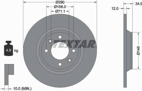 Textar 92231300 - Спирачен диск vvparts.bg