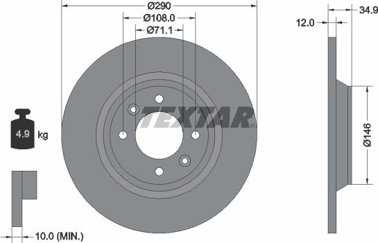 Textar 92231303 - Спирачен диск vvparts.bg