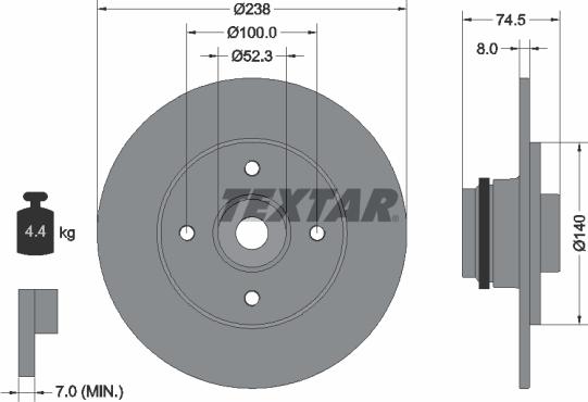 Textar 92231700 - Спирачен диск vvparts.bg