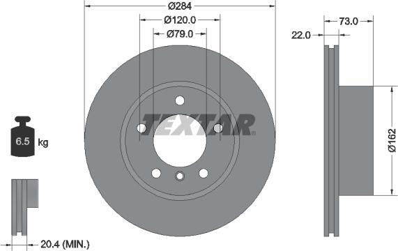 Textar 92238403 - Спирачен диск vvparts.bg