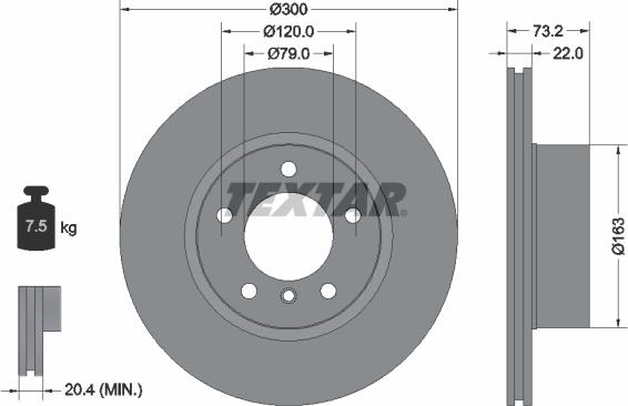 Textar 92238505 - Спирачен диск vvparts.bg