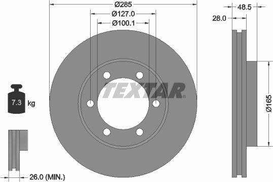 Textar 92238100 - Спирачен диск vvparts.bg