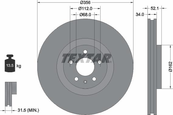 Textar 92238205 - Спирачен диск vvparts.bg