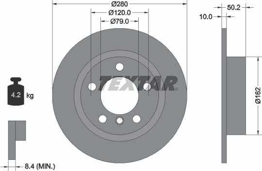 Textar 92238705 - Спирачен диск vvparts.bg