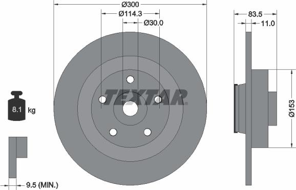 Textar 92233100 - Спирачен диск vvparts.bg