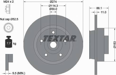 Textar 92232600 - Спирачен диск vvparts.bg