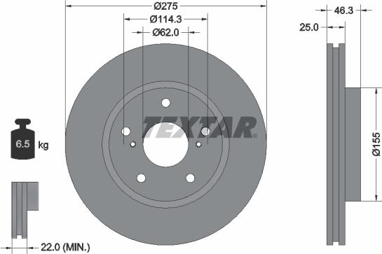 Textar 92232703 - Спирачен диск vvparts.bg