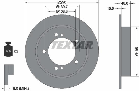 Textar 92237300 - Спирачен диск vvparts.bg