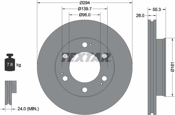 Textar 92229003 - Спирачен диск vvparts.bg