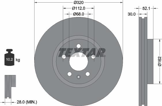 Textar 92229303 - Спирачен диск vvparts.bg