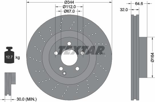 Textar 92224605 - Спирачен диск vvparts.bg