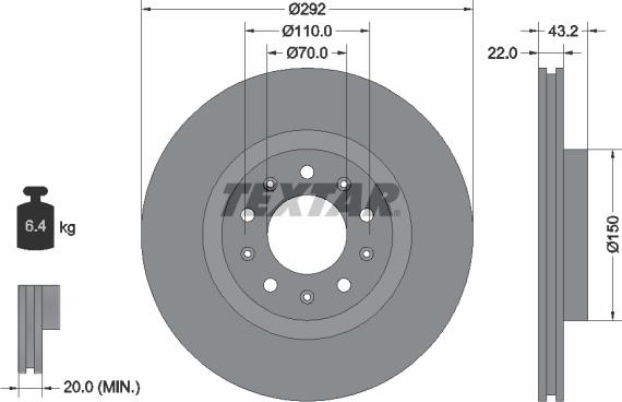 Textar 92221100 - Спирачен диск vvparts.bg