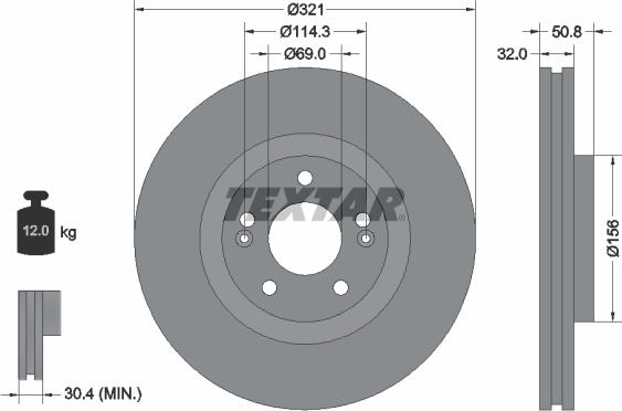 Textar 92221700 - Спирачен диск vvparts.bg