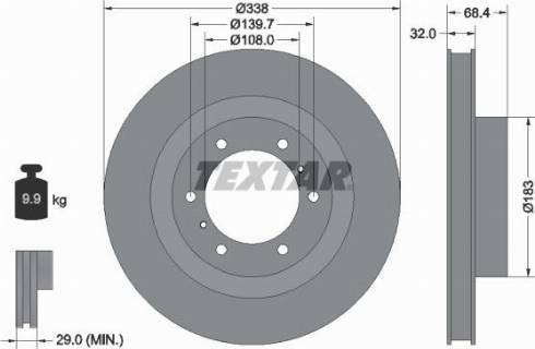 Textar 92223900 - Спирачен диск vvparts.bg