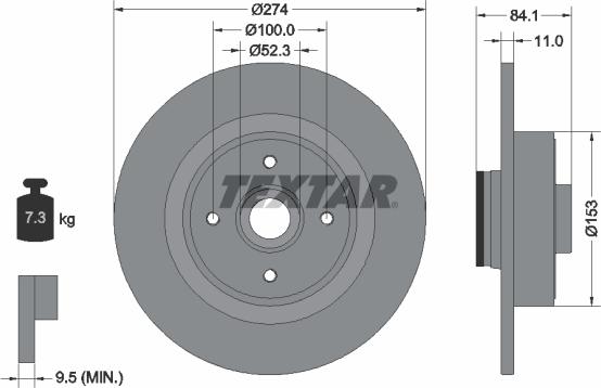 Textar 92223200 - Спирачен диск vvparts.bg