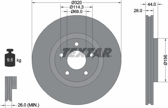 Textar 92222000 - Спирачен диск vvparts.bg