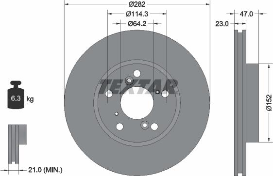 Textar 92227503 - Спирачен диск vvparts.bg