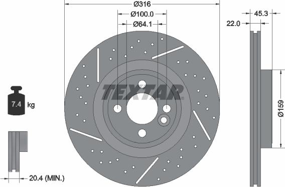 Textar 92279105 - Спирачен диск vvparts.bg