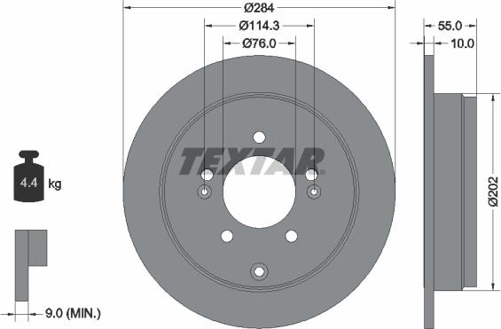 Textar 92271003 - Спирачен диск vvparts.bg