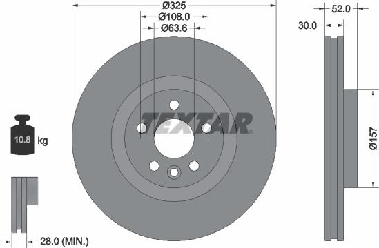 Textar 92278603 - Спирачен диск vvparts.bg