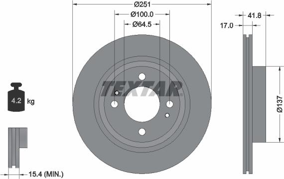 Textar 92278003 - Спирачен диск vvparts.bg