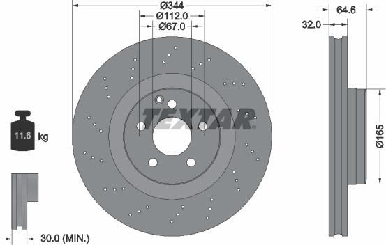 Textar 92277605 - Спирачен диск vvparts.bg