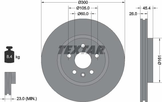 Textar 92277205 - Спирачен диск vvparts.bg