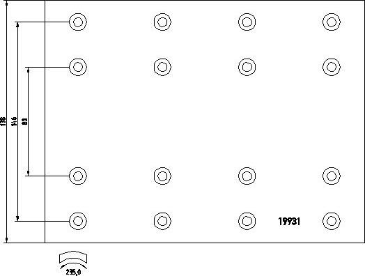 Textar 1993106 - Комплект феродо за накладки, барабанни спирачки vvparts.bg