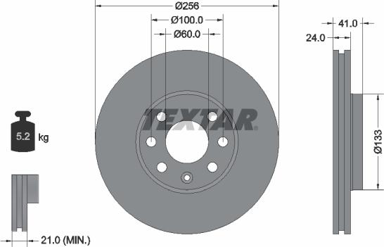 Textar 92091803 - Спирачен диск vvparts.bg